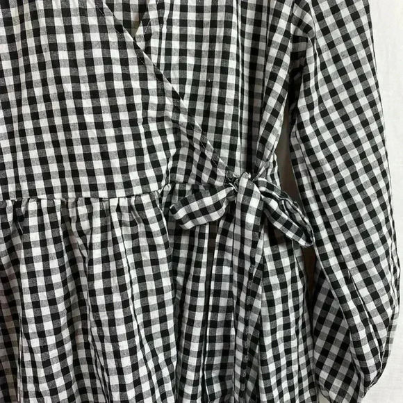 Daisy Street Black & White Gingham Checked Wrap Dress.  Size 10. - Picture 2 of 10